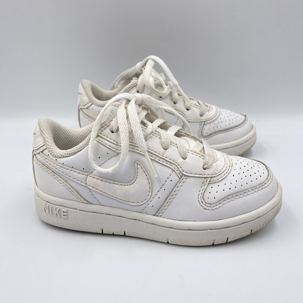 Nike Shoes Youth Size 11C Leather‎ Low Top Athletic Kids 313475-111 Sneakers